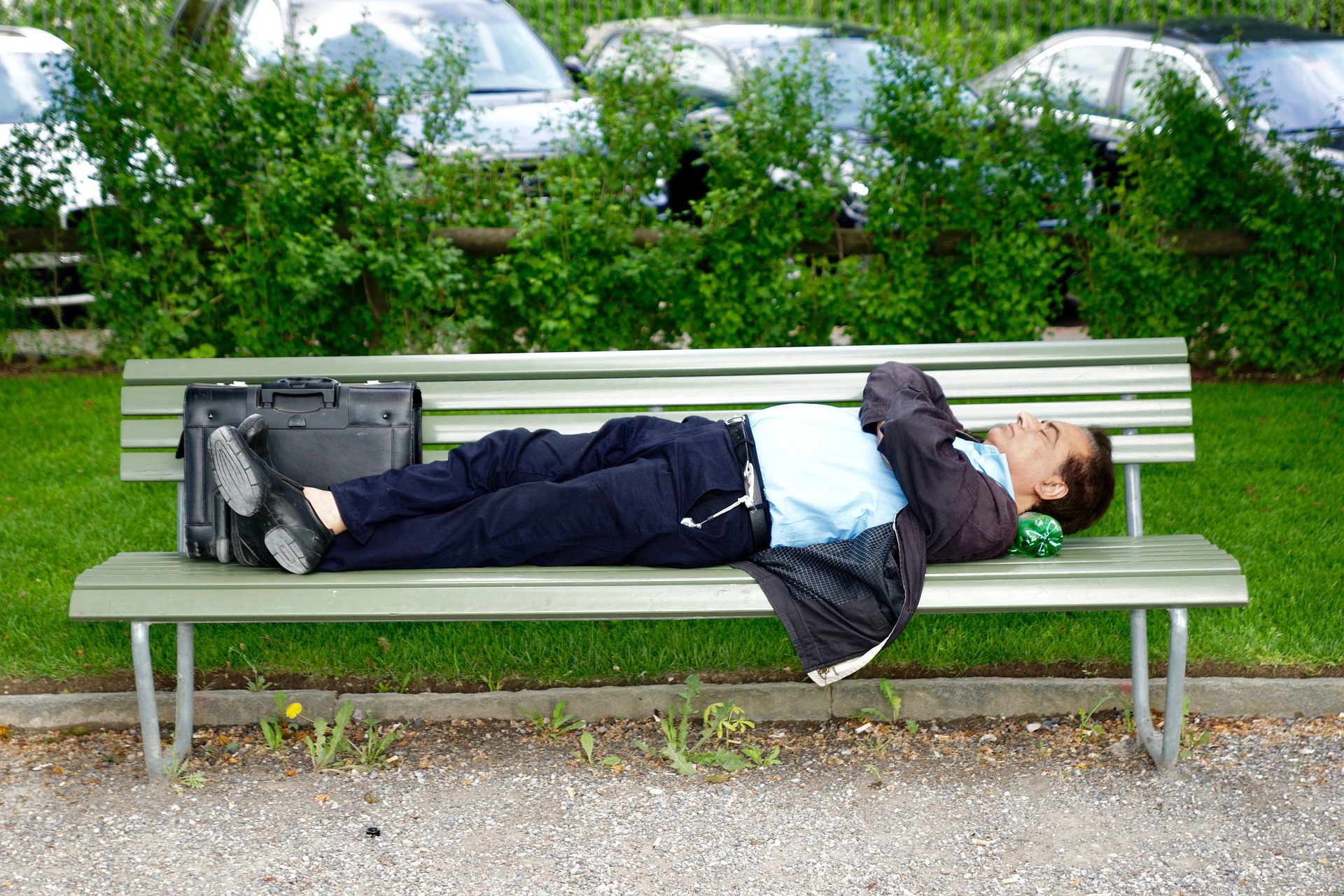 sleeping on a flat surface