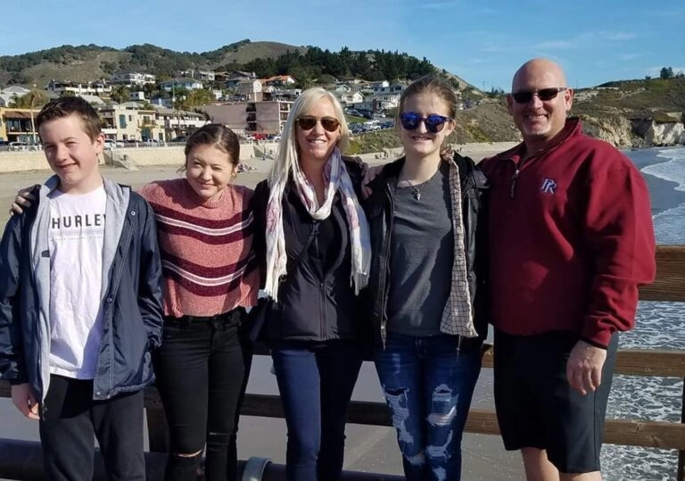 Dr. Wells and his family in Cayucos Beach, CA