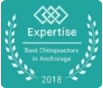 The logo of best chiropractors awards for 2018 by Expertise.