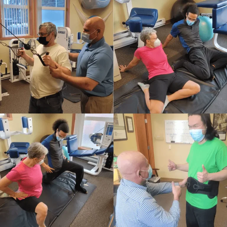 Four images showing the staff of better health Alaska treating patients.