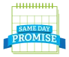 Same day promise logo.